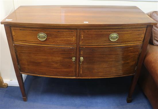 A mahogany bow-fronted sideboard, W.122cm